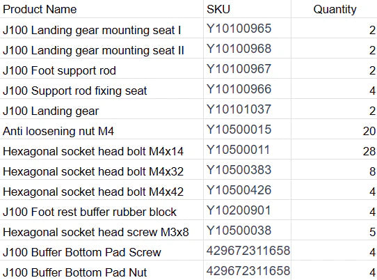 J100 Landing Gear Kit