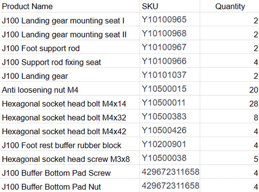 J100 Landing Gear Kit